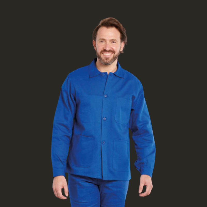 Veste bleue à manche longue à bouttons